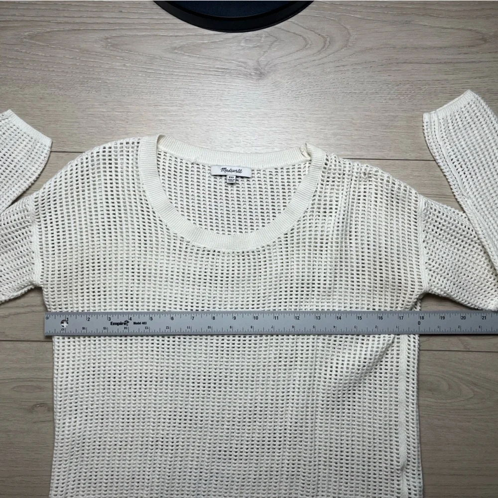 Madewell Cream Open-Knit Long Sleeve Sweater Size XXS Women’s